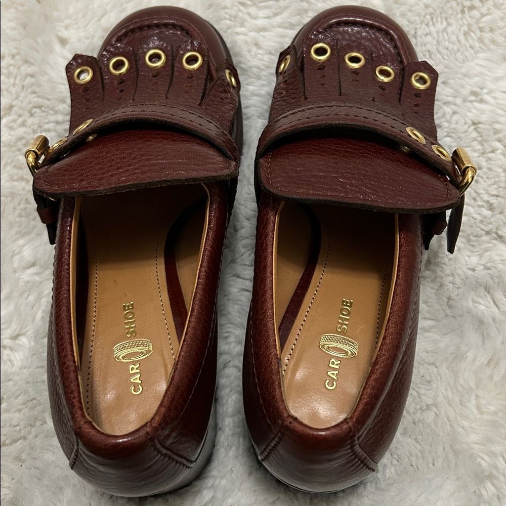 The Original Car Shoe Calzature Donna Cordovan Leather Heeled Loafer - Picture 10 of 12